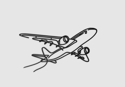 Sleek Airplane Wall Art Lineart