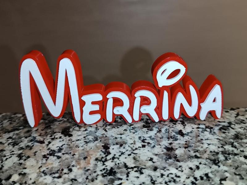 Disney Name Sign Merrina Kid Room Wall Decor 3DART