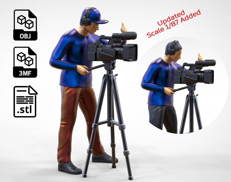 N2 Cameraman with Hat and Headphone camera on a tripod