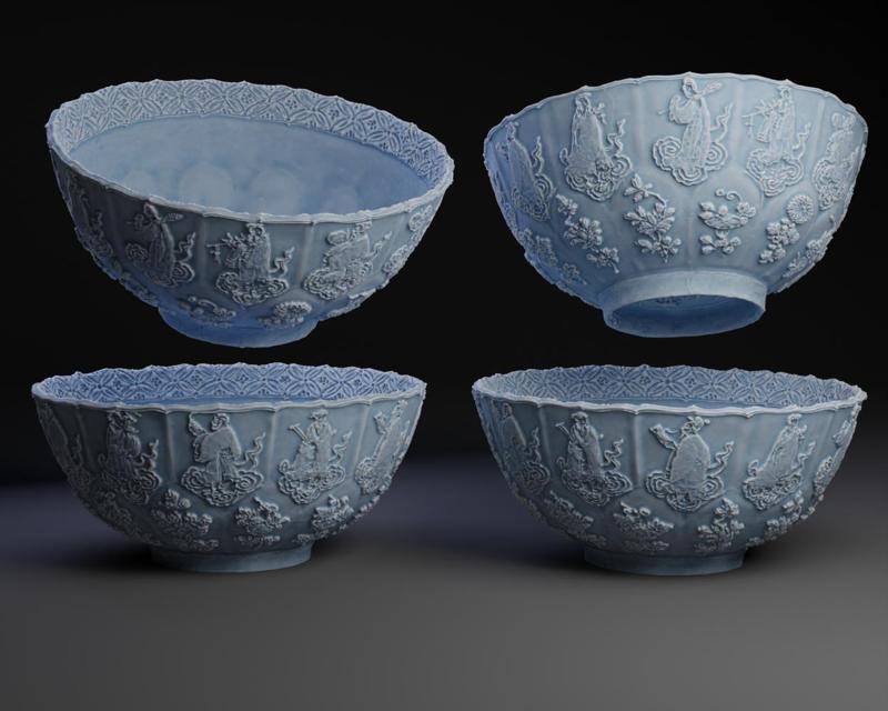 Bowl with Daoist immortals. China, Jingdezhen, 1700–1720