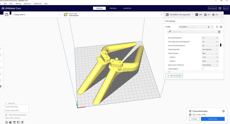 Hisense 55RG tv stand and My Own designed Plug