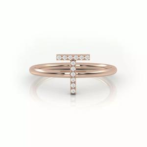 Initial T ring size 54 with professional renderings