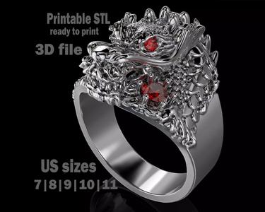 Jewelry Signet Ring The Dragon - Printable STL