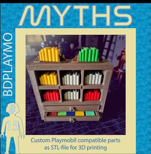 BDPLAYMO MYTHS - BOOKCASE FOR SYSTEM-X - PLAYMOBIL COMPATIBLE PARTS FOR 3D PRINTING