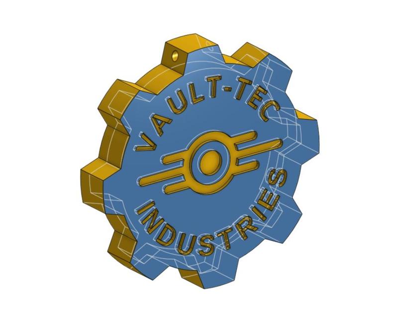 HOLLOW VAULT- TEC GEAR LOGO KEYCHAIN