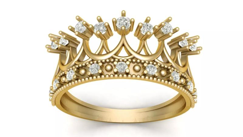 CROWN RING 3D PRINTABLE MODEL FIT FOR ROYALTY IN LOVE