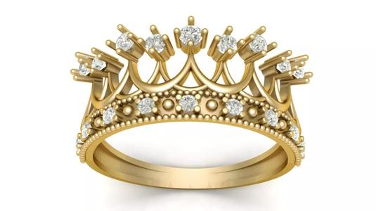 CROWN RING 3D PRINTABLE MODEL FIT FOR ROYALTY IN LOVE