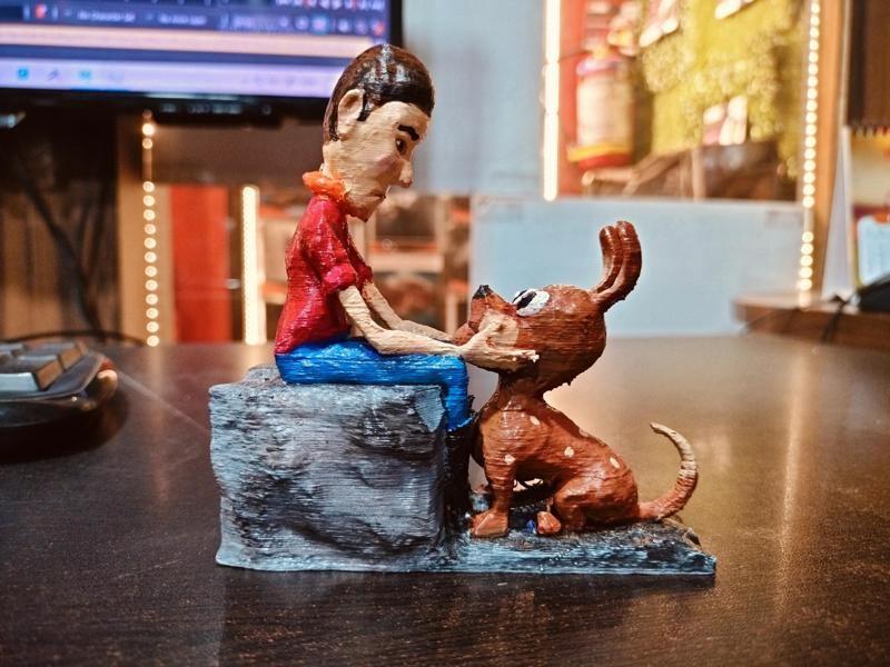 Dog love statue 3d printing model