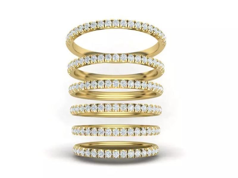 Diamond Classic Half Eternity band ring  sizes 48-58