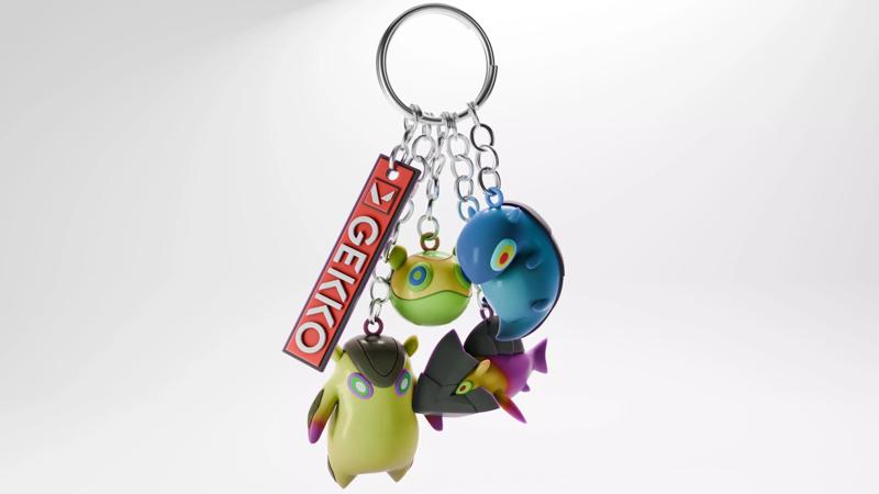 Gekko Abilities Wingman Dizzy MoshPit Trash Keychain - Valorant