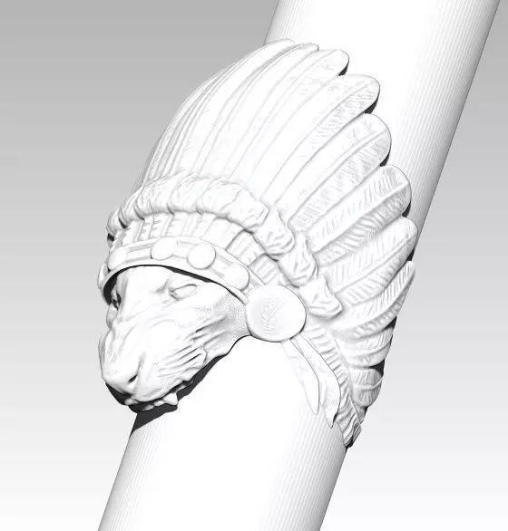 Cat Puma Tiger Lion Angry Wild Indian chief king detailed RING