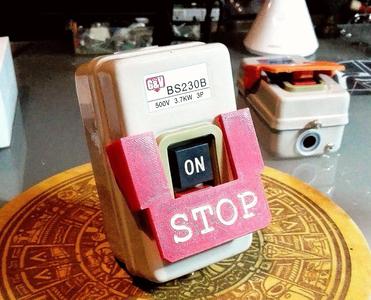 Emergency stop button for 3 phase manual motor starter