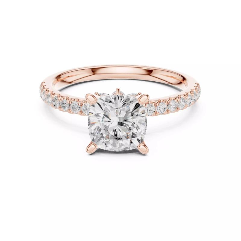 Cushion Diamond with Hidden Marquise Wedding Ring 3DM STL Video