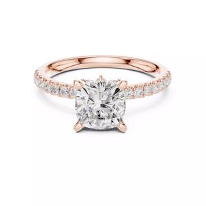 Cushion Diamond with Hidden Marquise Wedding Ring 3DM STL Video