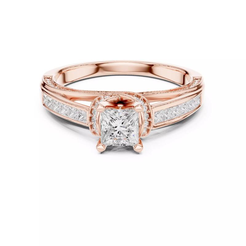 Channel Set Princess Diamond Crossover Wedding Ring File Video