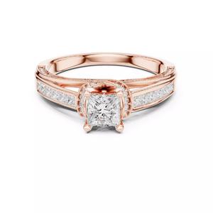 Channel Set Princess Diamond Crossover Wedding Ring File Video