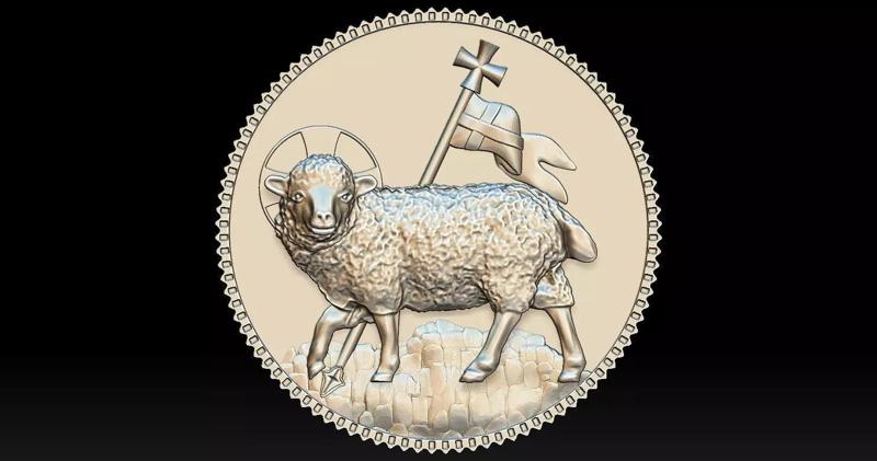 Agnus Dei Lamb of God Pendant - Coin 2