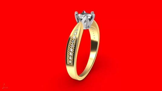 DAIMOND SHANK SOLITAIRE RING stl verified
