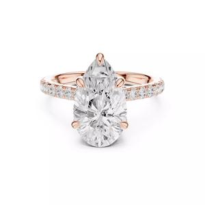 4x8mm Elongated Pear Cut Diamond Wedding Ring 3DM STL Video