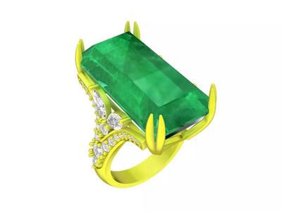 7042 luxury emeral diamond women ring