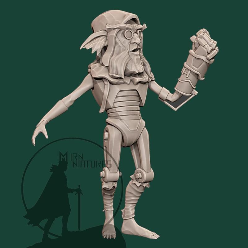 Steampunk Gnome Warrior - Yënkul - Fist Vanguard - Miniature 1