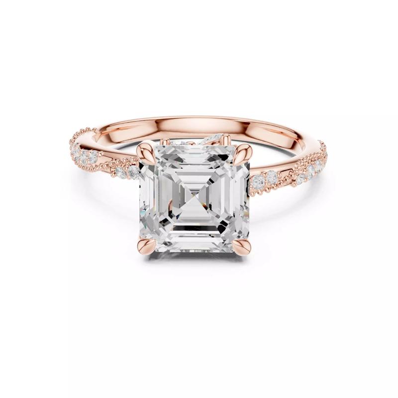 8mm Asscher Cut  Hidden Marquise Wedding Ring 3DM STL Video