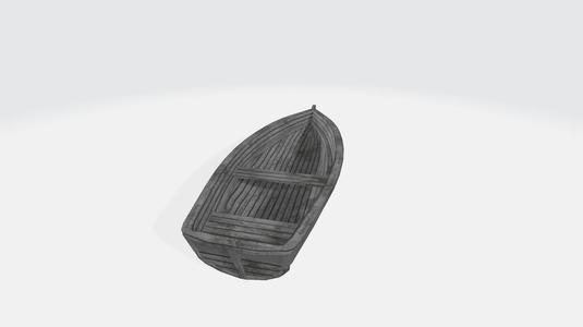 old wooden boat 3d model