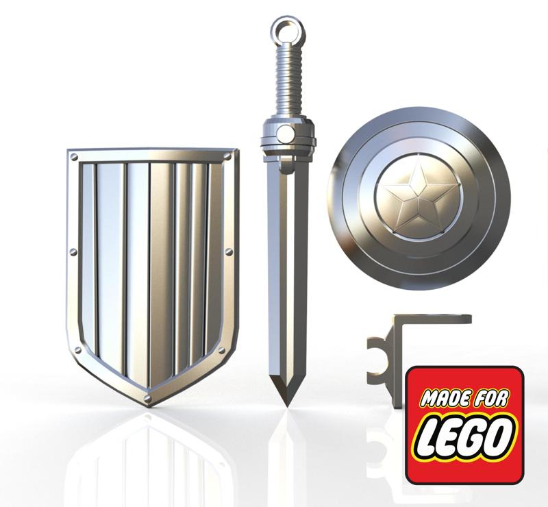 Shield & Roman Sword Pack + Back Clips!
