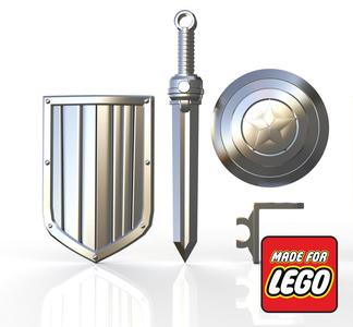 Shield & Roman Sword Pack + Back Clips!