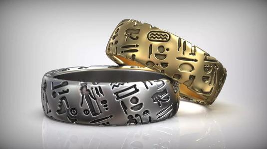 Ancient Egyptian Symbols Amulet Wedding Ring
