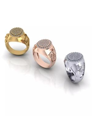pave setting signet jewelry ring