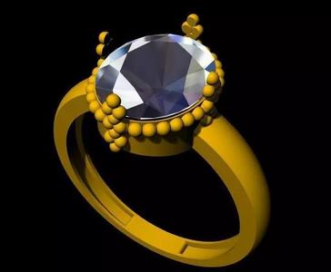 Oval Stone Ring 3dm file