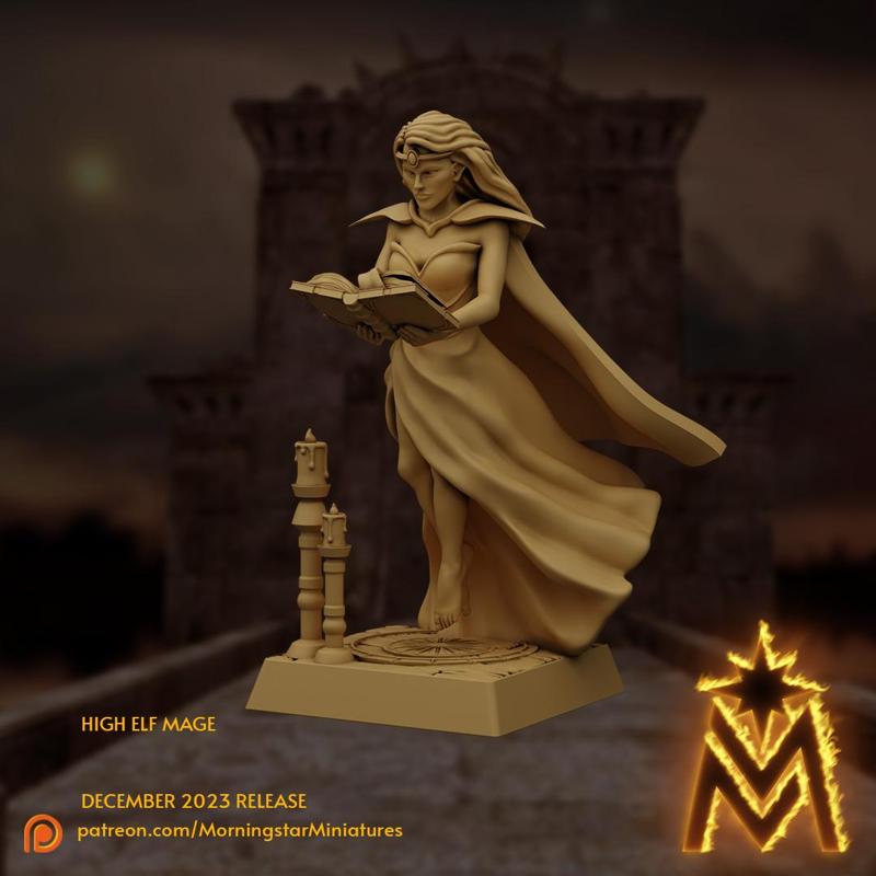 High Elf Mage | 32mm Scale Presupported Miniatures