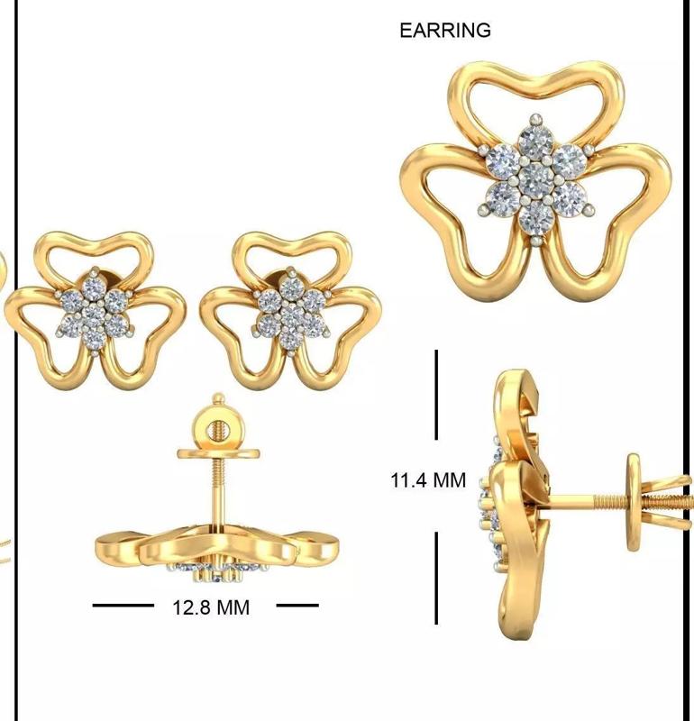 Solitaire Earrings 3DM STL OBJ FBX Render Details