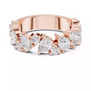 Pear Cut Diamond Half Eternity Wedding Band 3DM STL Video