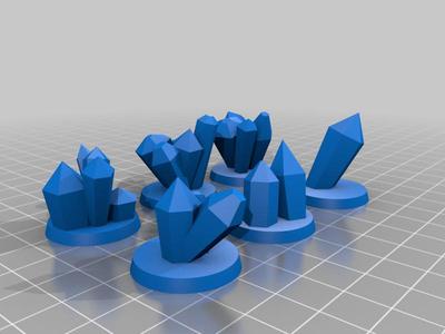 Crystal Objective Markers. Base 25mm. Grimdark.