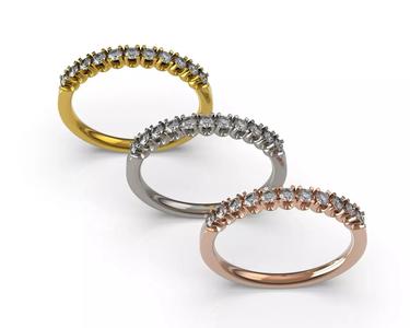 Diamond Band Ring 11 stones 2mm WR10