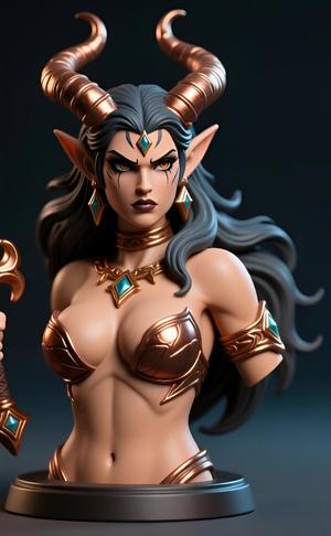 Fierce Fantasy Warrior 100mm Bust for Print
