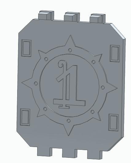 30k Dark Angels Land Raider Door - Number One Logo Inverted