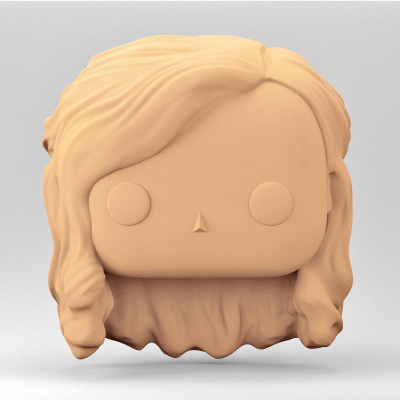 A female head in a POP style. Half Up Half Down hair. WH_2-3