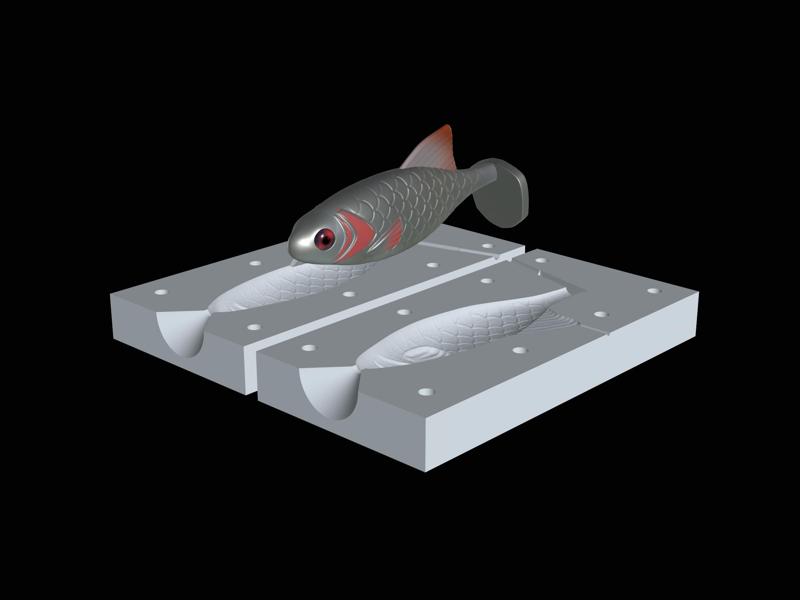 2x AM bait common rudd fish 12cm / 16cm hoof form for predator fishing