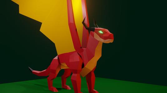 Low Poly Stylized 3D Dragon
