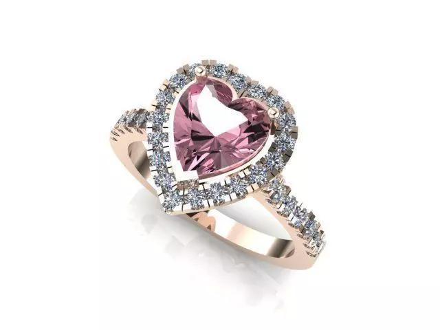 Heart Pink Diamond Ring