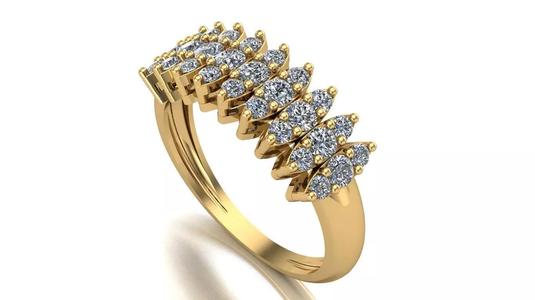Half-Eternity Navette Diamond Ring