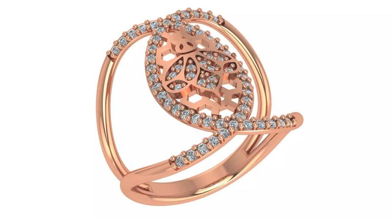 Honey Bees High Jewelry Cocktail Ring 3dm stl renders details