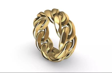 heavy custom 10mm miami cuban ring band US 9 hlf