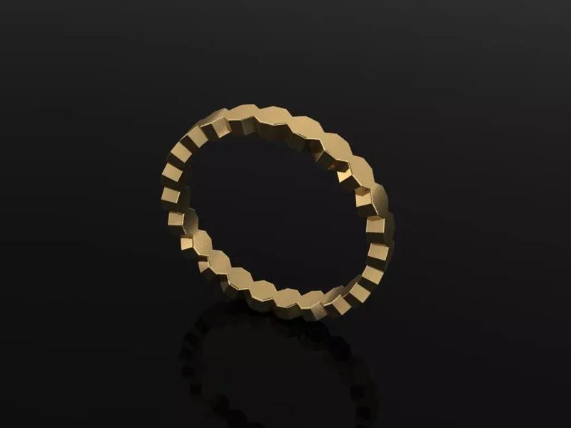 Hexagon Band Ring Mix Size 4 5 6 7 8 9 10