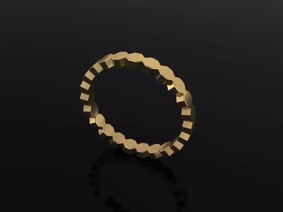 Hexagon Band Ring Mix Size 4 5 6 7 8 9 10