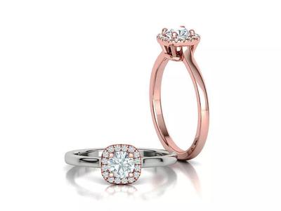 Halo Engagement Ring 40 pointer diamond stone 3dmodel