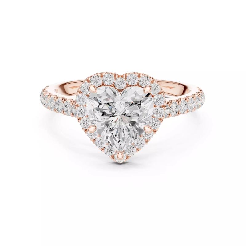 Heart Cut Halo Diamond Engagement Wedding Ring 3DM STL Video